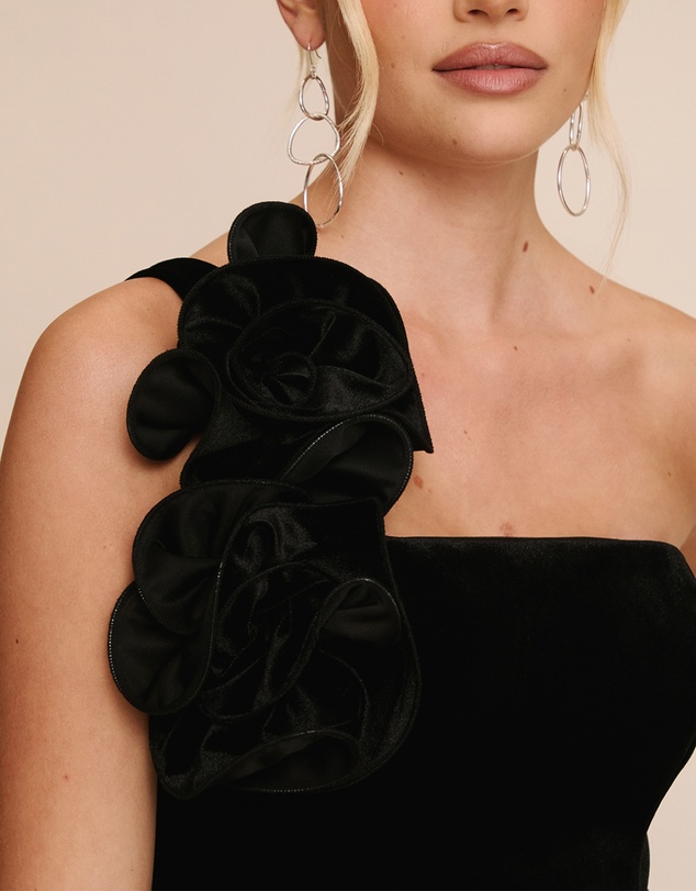 Six Stories - Coursage A-line Velvet Mini Dress