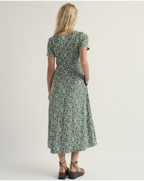 Seasalt - Seasalt Cornwall Green Veronica Short Sleeve Midi Dress