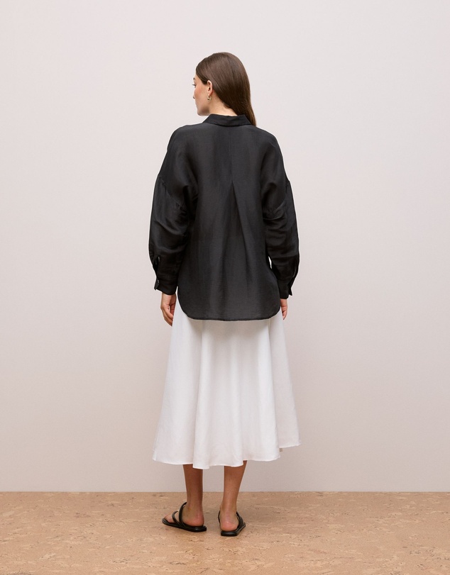 Trenery - Linen Silk Resort Shirt in Black