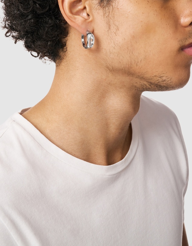 Diesel - Oval D Logo Silver tone Earring