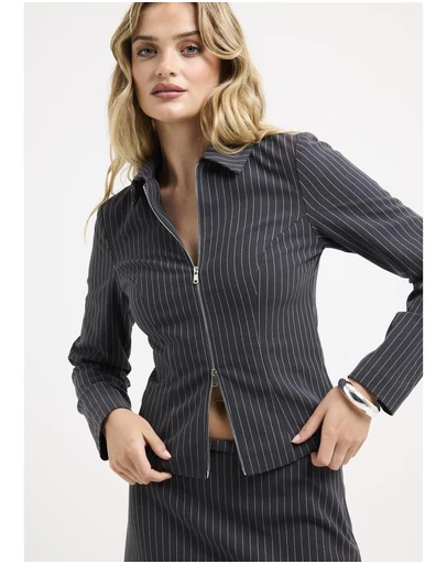 Alice In The Eve - Anna Pinstripe Zip Jacket