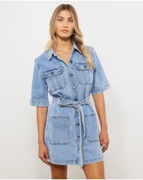 Atmos&Here - Zarah Short Sleeve Denim Mini Dress
