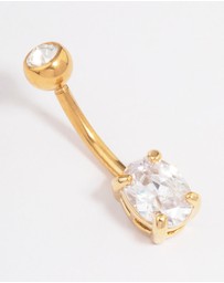 Lovisa - Gold Plated Surgical Steel Cubic Zirconia Classic Claw Belly Ring