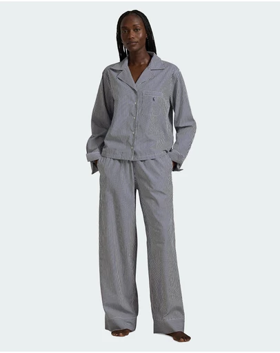 Polo Ralph Lauren - Shirting Stripes Cotton Long Sleeve Button Down Pyjama Set