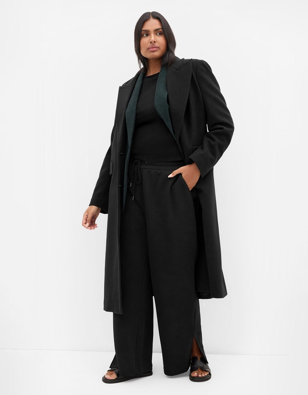City Chic - Keira Longline Melton Coat