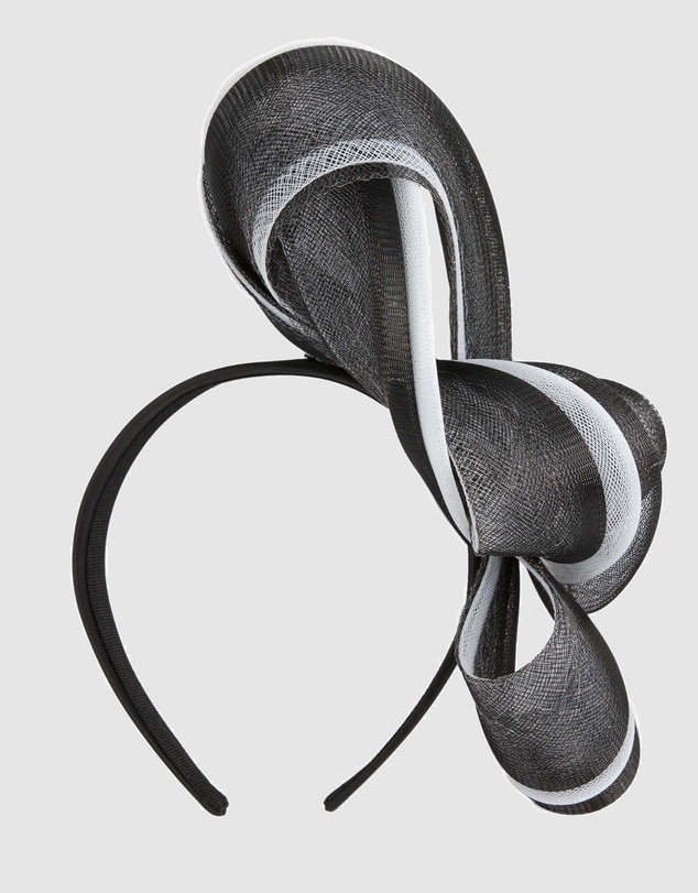 Fillies Collection - Bespoke Black White Racing Fascinator
