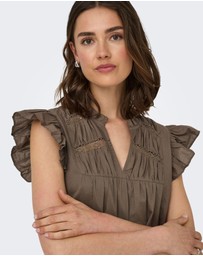 ONLY - Sunny Frilled Cotton Maxi Dress
