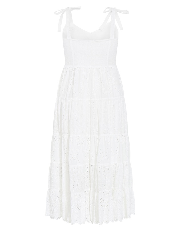City Chic - Plus size Allegra Embroidered Tier Dress - ivory