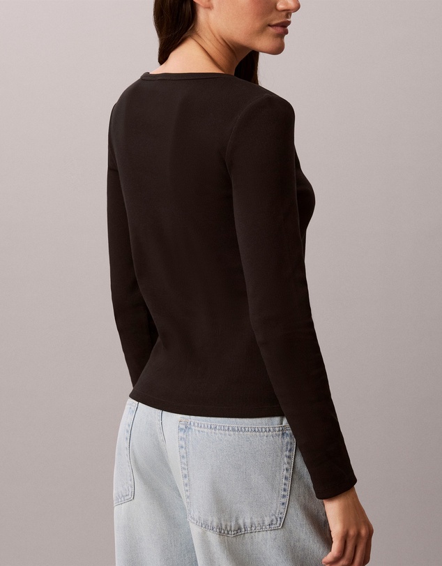 Calvin Klein Jeans - Ribbed Cotton Long Sleeve Top