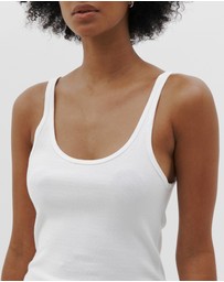 Bassike - slim scoop rib tank