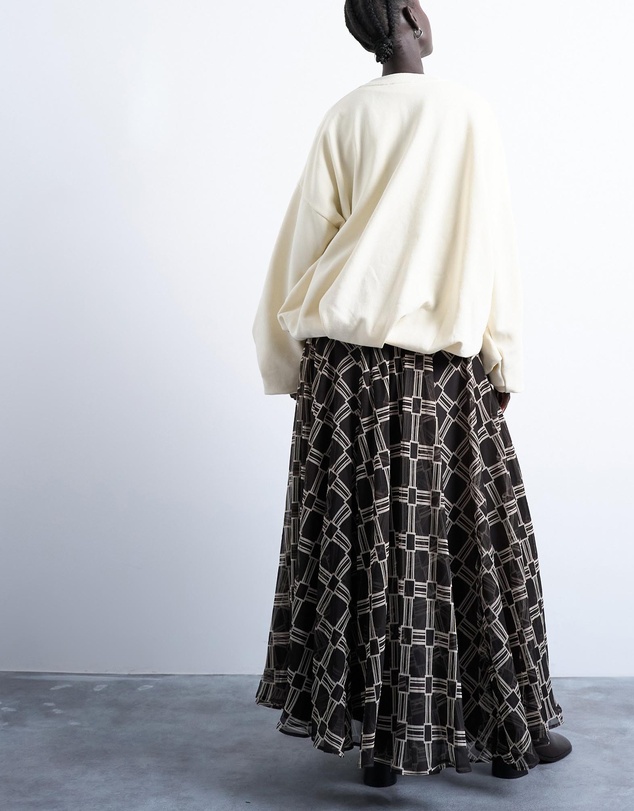 TOPSHOP - Check Print Full Circle Maxi Skirt