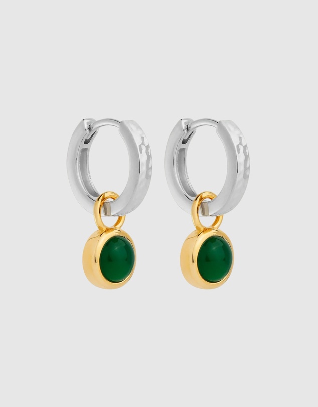 Najo - Solace 2-Tone Green Onyx Huggie Earring