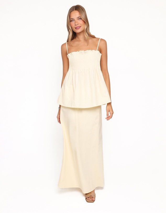 Petal & Pup - Elena Cotton Maxi Skirt - Butter Yellow