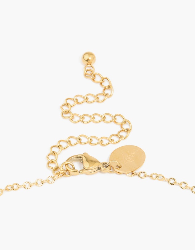 Lovisa - Waterproof Gold Plated Stainless Steel Cubic Zirconia Baguette Pendant Twisted Necklace