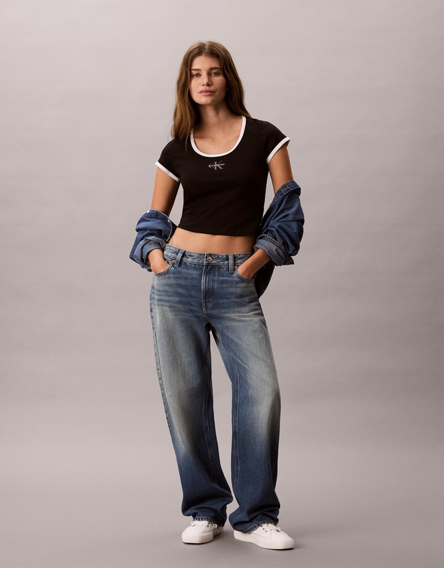 Calvin Klein Jeans - Monologo Scoopneck Baby Tee