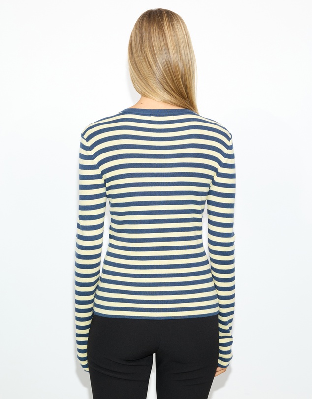 Dazie - Zadie Striped Knit Long Sleeve Cardigan
