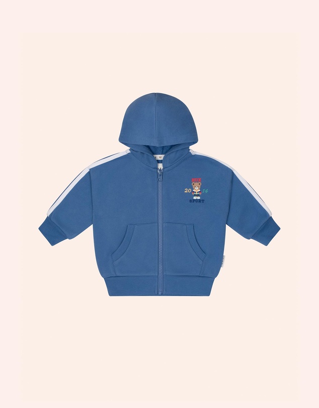 Huxbaby - Heritage Blue Sports Zip Through - Babies-Kids
