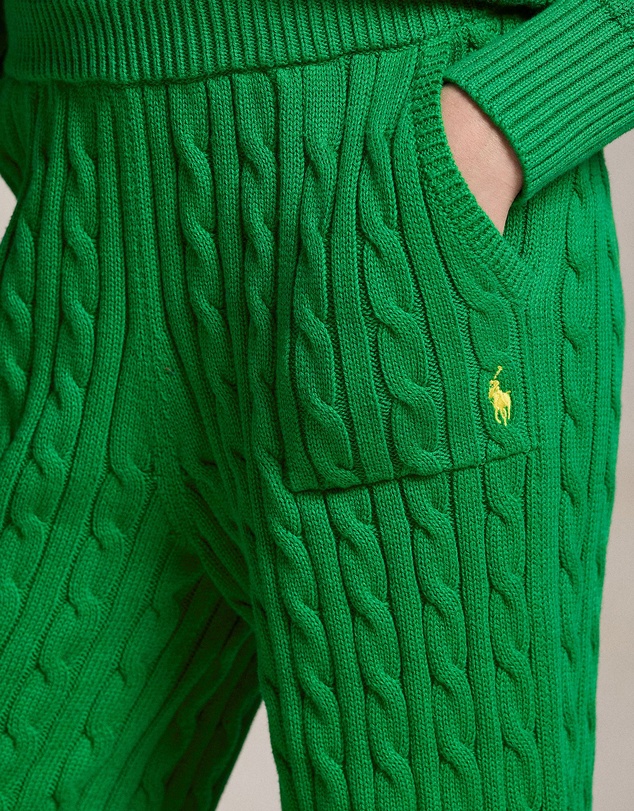 Polo Ralph Lauren - Cable-Knit Cotton Wide-Leg Sweater Pants - Teens
