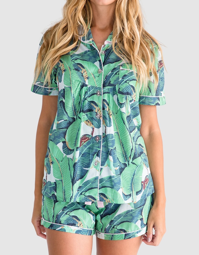 Sant And Abel - Women's Martinique® Green Banana Leaf Short PJ Set