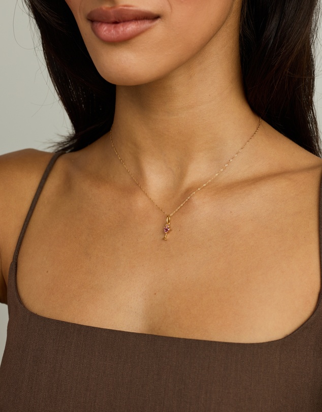 Michael Hill - Pink Tourmaline Strawberry Daiquiri Cocktail Pendant in 18kt Gold Vermeil
