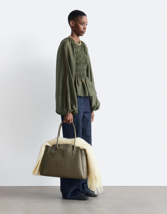 & Other Stories - Balloon-Sleeve Smocked Blouse