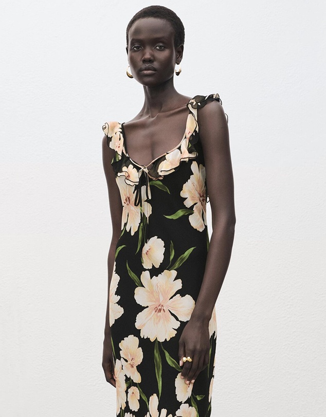 M.N.G - Floral-Print Dress With Ruffle Detail