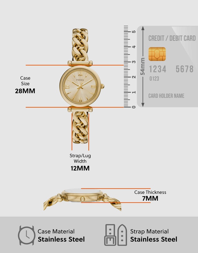 Fossil - Carlie Gold Tone Analogue Watch