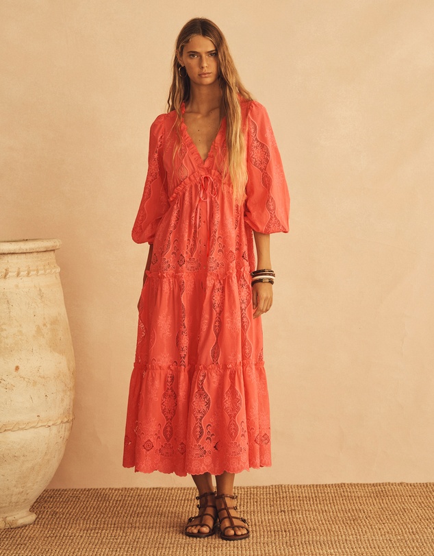 AUR OCEA - Drawstring Tiered Maxi Dress