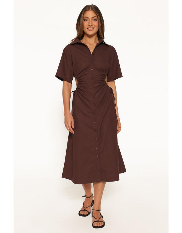 Petal & Pup - Gianni Midi Dress - Brown