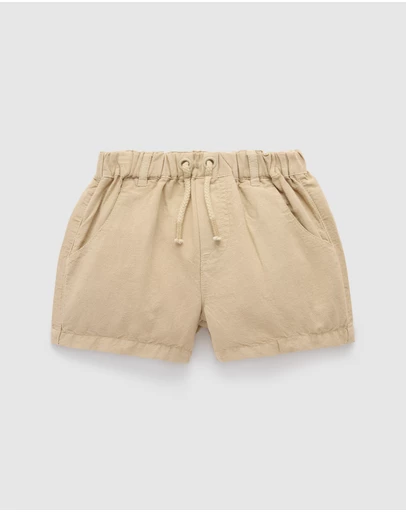 Purebaby - Linen Blend Short -Kids-Babies
