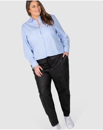 Love Your Wardrobe - Arlo PU & Ponte Drawstring Pant
