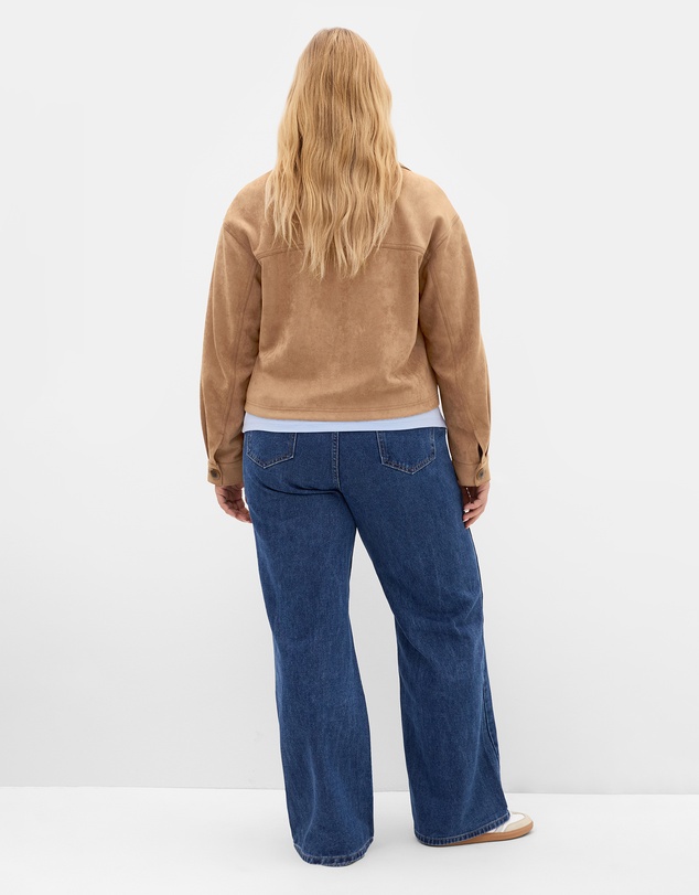 City Chic - Plus size Liza Lightweight Suedette Jacket - caramel