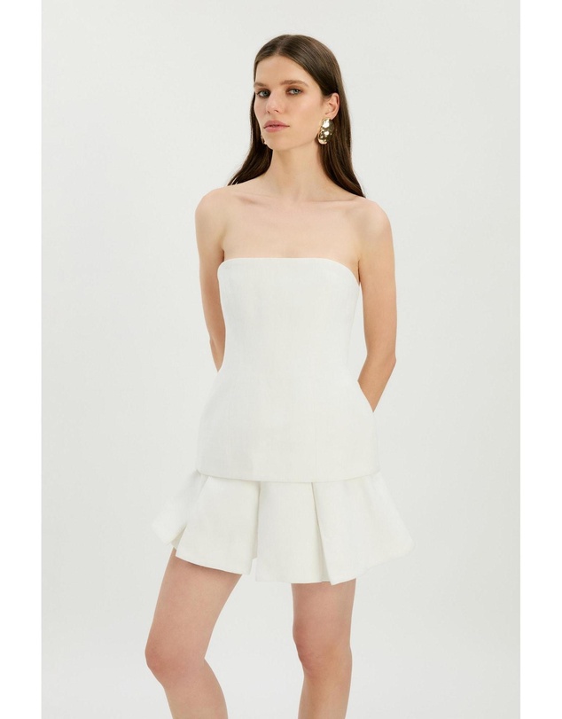 Bardot - Helenia Pleated Linen Skort