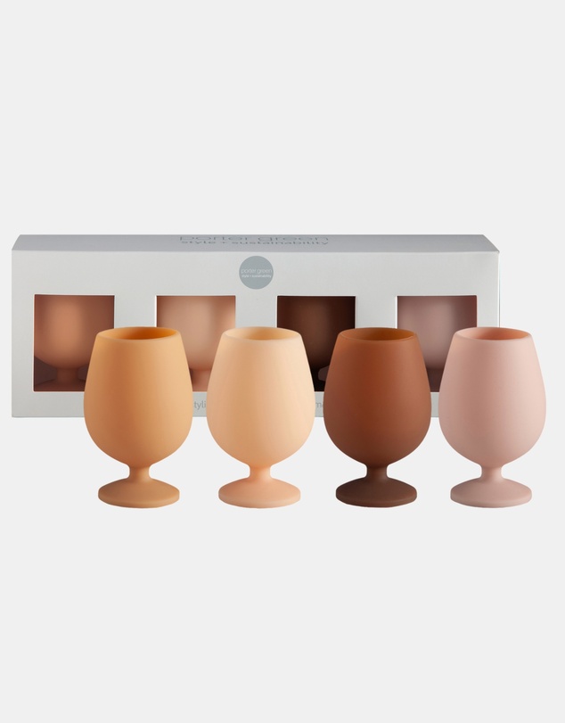 porter green - stemm silicone unbreakable wine glasses