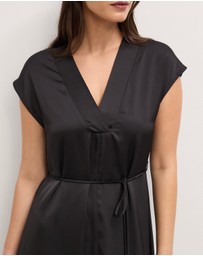 The Fated - Josephine Satin V-Neck Maxi Dress
