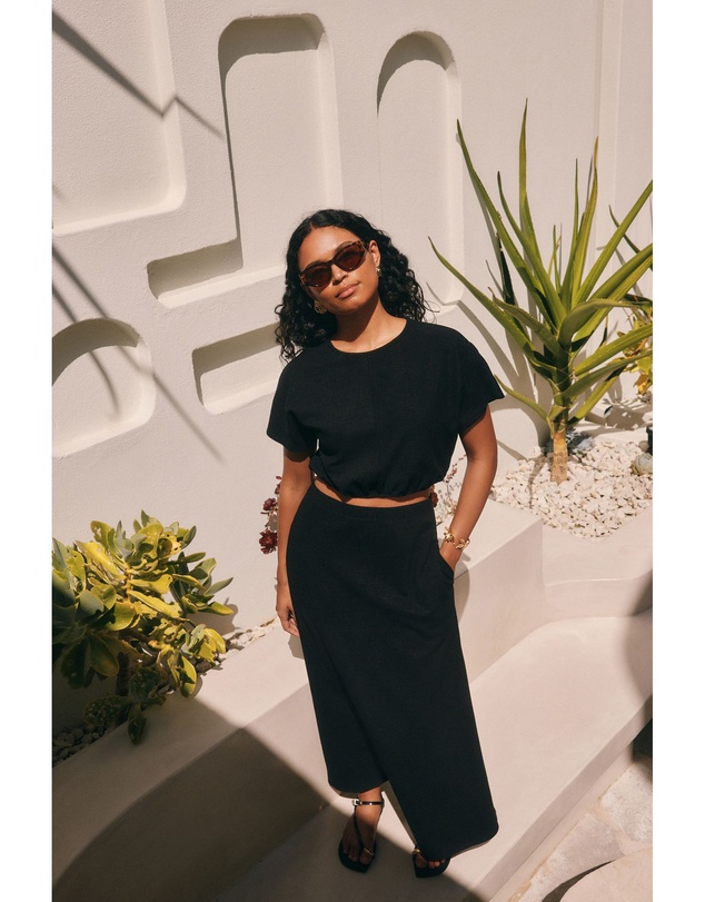 NEXT - Textured Jersey Midi Skirt