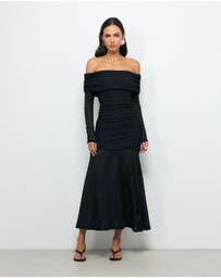 AERE - Valentina Off Shoulder Midi Dress