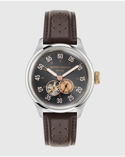 Aston Martin - TS1 Automatic Black Brown Leather Watch
