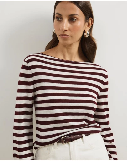 Atmos&Here - Bella Fine Knit Stripe Top