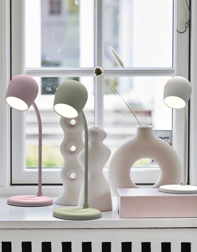 Kreafunk - Kreafunk Ellie Lamp W/ Qi Charger And Bluetooth Speaker - Dusty Olive