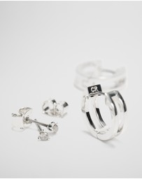 Country Road - Double Hoop Stud Earring Pack Of 2