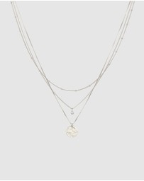 Elli Jewelry - Necklace Layer Crystal Disc 925 Sterling Silver