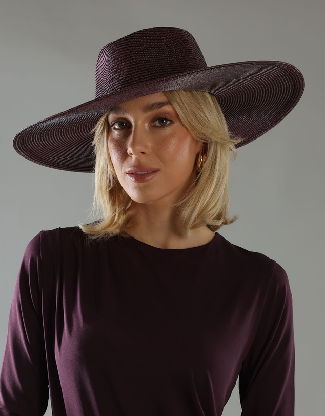 Morgan & Taylor - Aria Racewear Fedora in Burgundy Red