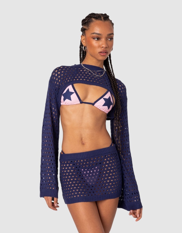 EDIKTED - Celena Crochet Shrug Top
