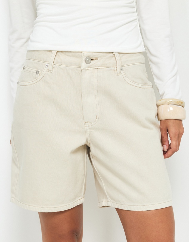 AERE - Celine Mid Rise Denim Shorts
