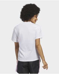 adidas Sportswear - TEXTURED GINGHAM BIG LOGO GRAPHIC T-SHIRT Womens