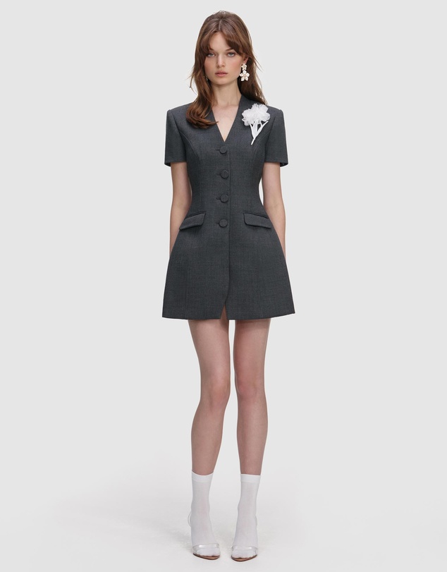 Self Portrait - Tailored Flower Detail Mini Dress