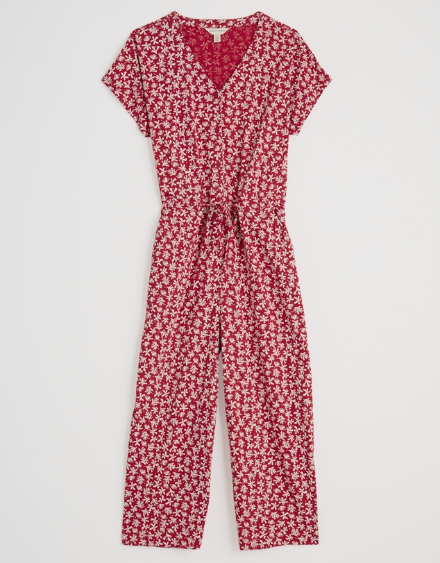 Seasalt - Seasalt Cornwall Saltwater Ditsy Scarlet Rose Trellis Jumpsuit