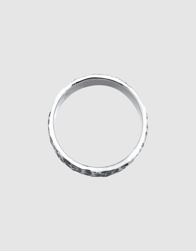 Kuzzoi - ICONIC EXCLUSIVE - Hammered Band Ring in Oxidised 925 Sterling Silver