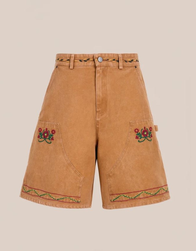 Found - Canvas Embroidered Shorts